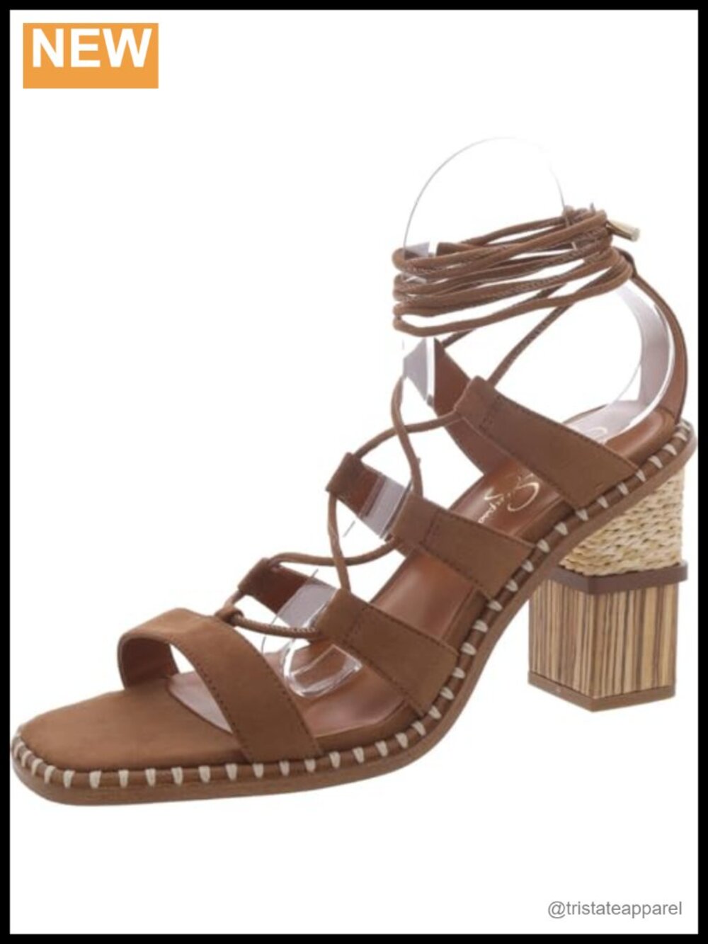 Faux Suede Heeled Sandals Lace Up Ankle Strap Block Heel Dress Shoes